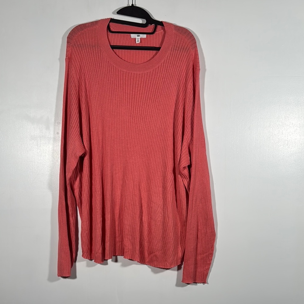 NWOT BP Size 3X Women's Salmon Pink Ribbed Knit Top